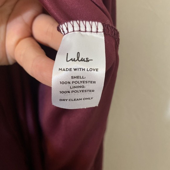 LuLus Heavenly Hues Burgundy Formal Chiffon Maxi Dress Medium Bridesmaid Prom - Picture 12 of 12